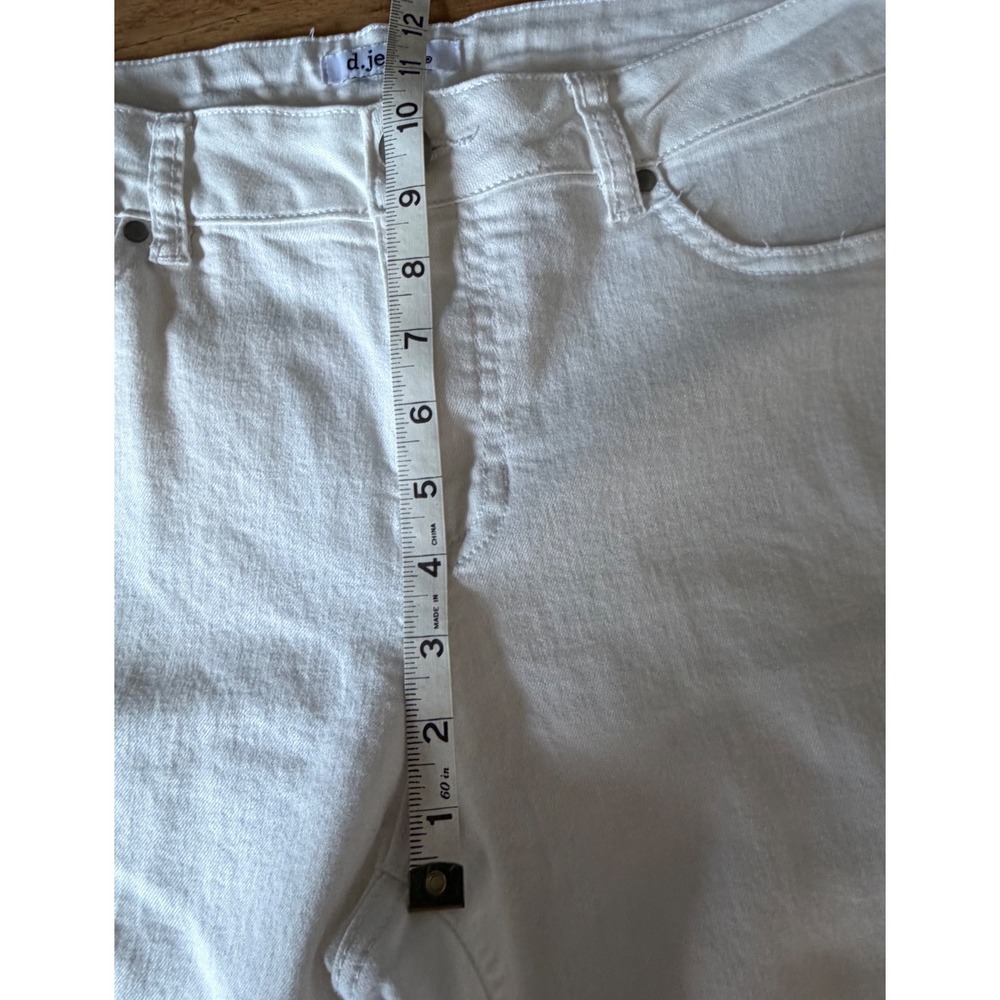 d.jeans Womens White Straight Leg Denim Jeans Size 12 Stretch Five Pocket - Picture 8 of 9